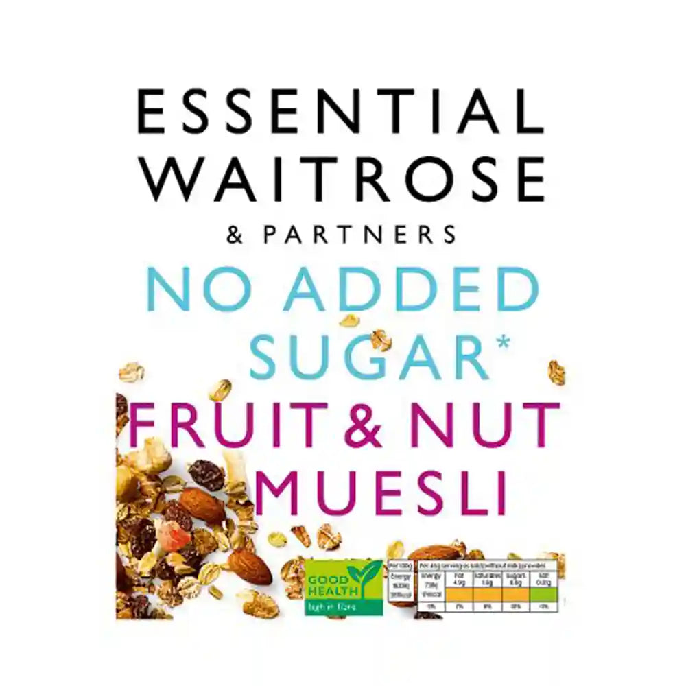 Waitrose No Added Sugar Fruit and Nut Muesli
